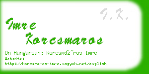 imre korcsmaros business card